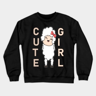 Sheep Girl Woman Crewneck Sweatshirt